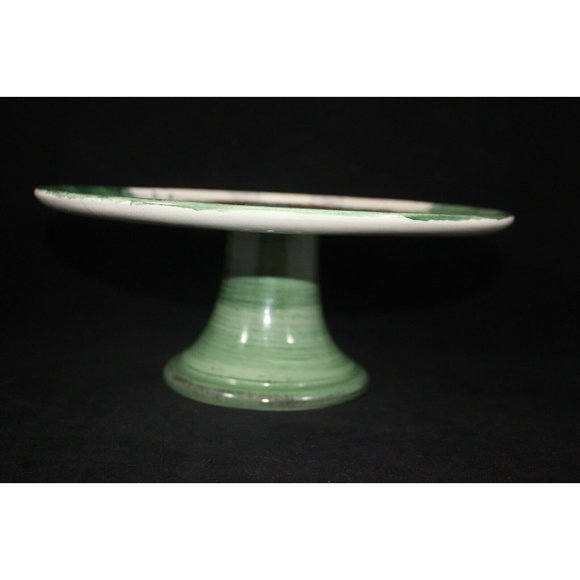 ZRIKE Winter Frolic Pedestal Cake Plate Stand Hand Painted Italy Michal Sparks - Picture 4 of 10